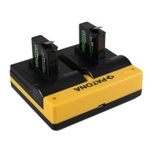 Podwójna ładowarka USB PATONA f. GoPro Hero 8 AHDBT-801 Hero 7 AHDBT-701 Hero 6 Hero 5 AHDBT-501