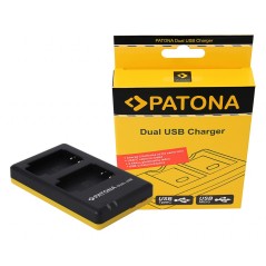 Podwójna szybka ładowarka PATONA do f.Sony NP-BX1, NPBX1 w komplecie. Kabel USB typu C
