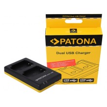 Podwójna szybka ładowarka PATONA do f.Sony NP-BX1, NPBX1 w komplecie. Kabel USB typu C