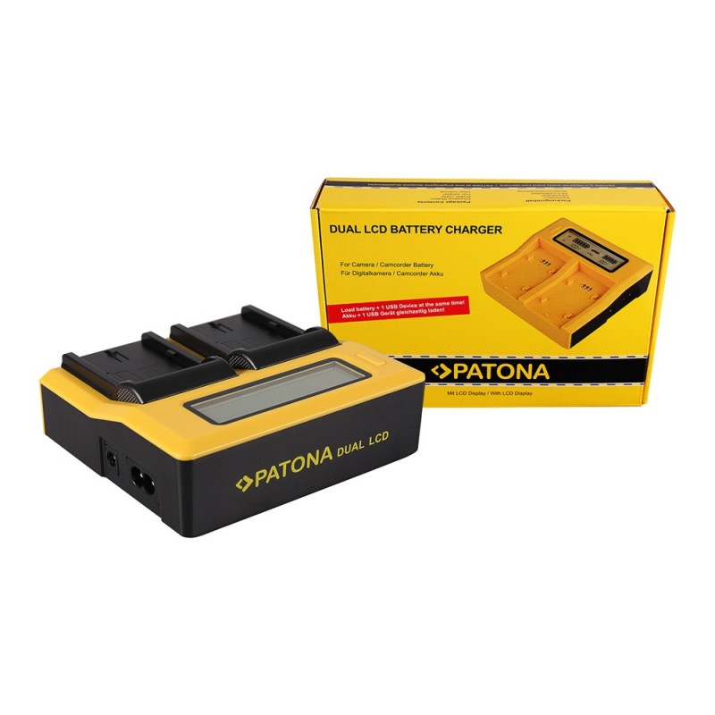 Podwójna ładowarka USB LCD PATONA do Canon BP508 BP-508 BP512 BP-512 BP522 BP-522