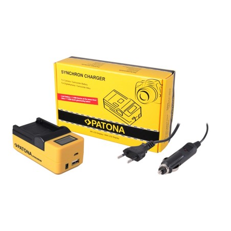 Ładowarka USB PATONA Synchron f. Canon LPE5 LP-E5 z wyświetlaczem LCD