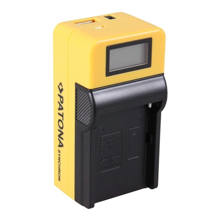 Ładowarka USB PATONA Synchron f. Sony NP-FM50 NP-F550 NP-F750 NP-F970 z wyświetlaczem LCD