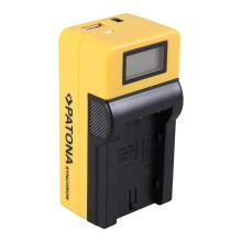 Ładowarka USB PATONA Synchron f. Sony NPF10 NP-F10 NPF11 z wyświetlaczem LCD