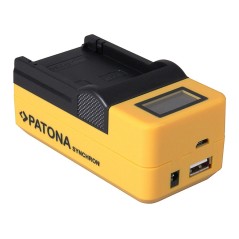 Ładowarka USB PATONA Synchron f. Canon LPE10 LP-E10 z wyświetlaczem LCD