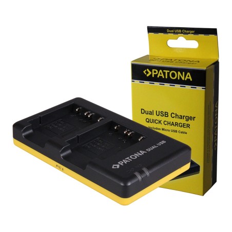 Podwójna szybka ładowarka PATONA f. Sony NP-BG1 DSC H55 H70 w komplecie. Kabel micro-USB