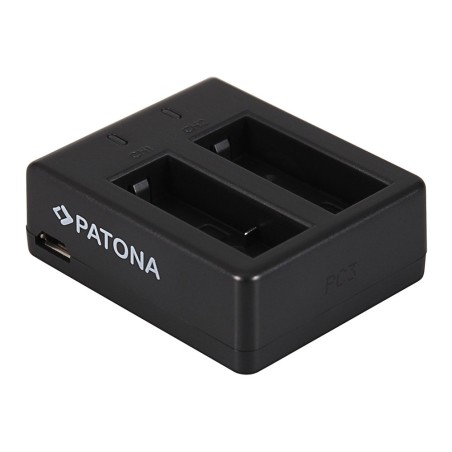 Podwójna ładowarka USB PATONA f. SJCAM SJ4000 SubTig3 Rollei Actioncam 220 300 300 Plus 310 330 415 416 426 inkl. Kabel mikro-US