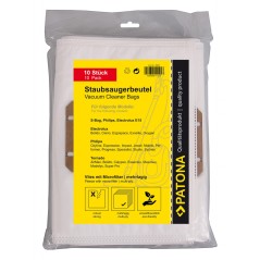 PATONA Worki do odkurzacza 10 szt. z mikrofiltrem do Electrolux E15 / S-Bag / AEG / Philips / Tornado