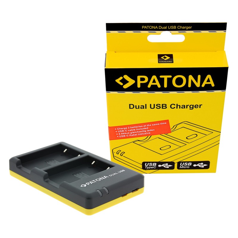 Podwójna szybka ładowarka PATONA f.Nikon EN-EL5+, ENEL5 w komplecie. Kabel USB typu C