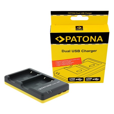 Podwójna szybka ładowarka PATONA f.Nikon EN-EL5+, ENEL5 w komplecie. Kabel USB typu C