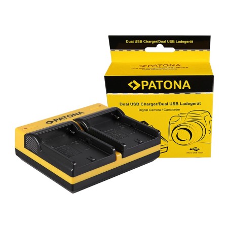 PATONA Dual Ladegerät f. Sony NP-FM50 NP-F550 NP-F750 NP-F970 inkl. Kabel micro-USB