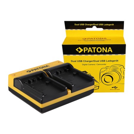 PATONA Dual Ladegerät f. Sony NP-FP50 Alpha A230 A290 A330 A380 A390 NP-FP50 CX E inkl. Mikro-USB Ka