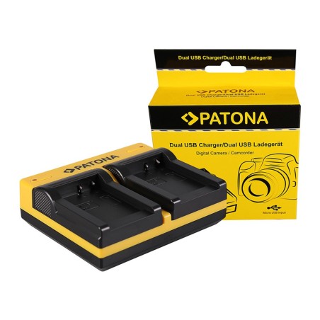 PATONA Dual Ladegerät f. Canon NB-7L Powershot G10 G11 G12 inkl. Kabel micro-USB