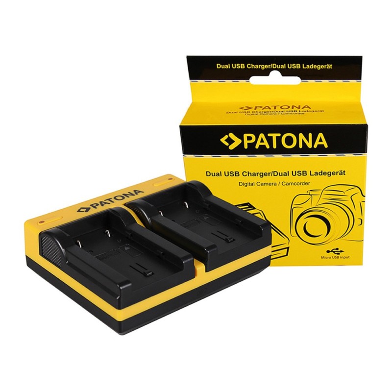 PATONA Podwójna ładowarka f. JVC BN-VF808U GR-D DRD818 DR-D818 GRD720 GR-D720 GRD720E w tym. Kabel mikro-USB PATONA Podwójna ładowarka f. JVC BN-VF808U GR-D DRD818 DR-D818 GRD720 GR-D720 GRD720E w tym. Kabel mikro-USB