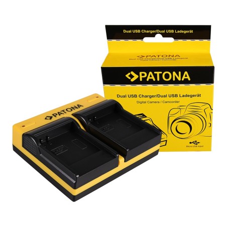 PATONA Podwójna ładowarka f. Samsung IA-BP85ST HMX H104 H104 H105 H105 H106 H106 HMXH100 w tym. Kabel mikro-USB