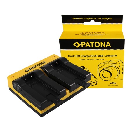 PATONA Dual Ladegerät f. Casio NP-50 Exilim EXV7 EX-V7 EXV8 EX-V8 inkl. Kabel micro-USB