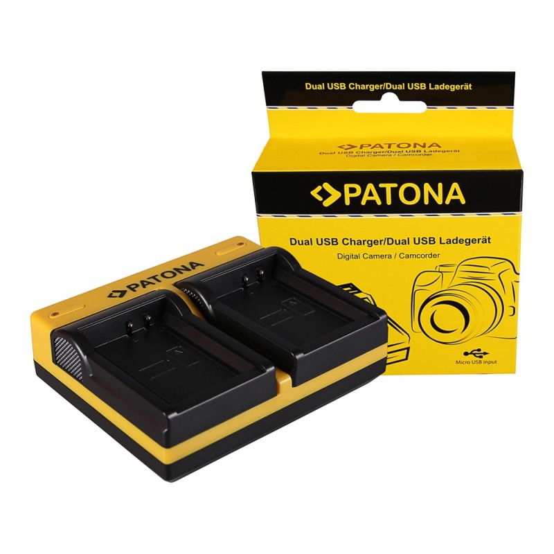 PATONA Dual Ładowarka do Canon LP-E10 EOS EOS1100D EOS-1100D Rebel T3 LP-E10 Kiss X50 z kablem Micro-USB