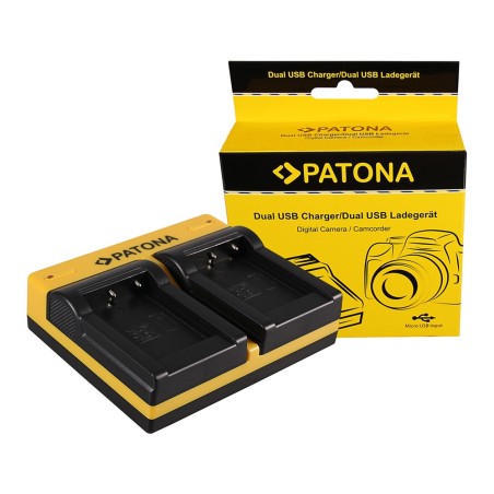 PATONA Dual Ladegerät f. Aiptek Ordro NP-170 084-07042L-062 AHD 2 AHD H23 CB-170 Ordro inkl. Mikro-U