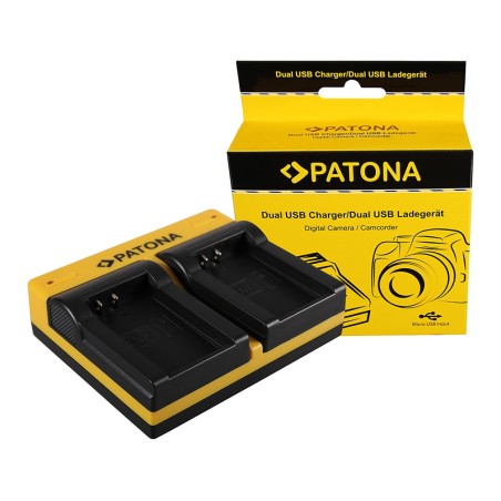 PATONA Dual Ladegerät f. Nikon EN-EL20 1 J1 J-1 V3 V-3 inkl. Kabel micro-USB
