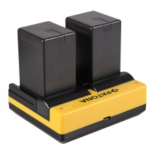 PATONA Dual Ladegerät f. Panasonic VBN130 260 HC HCX920M VBN130 260 HDC HC-X920M inkl. Kabel micro-USB