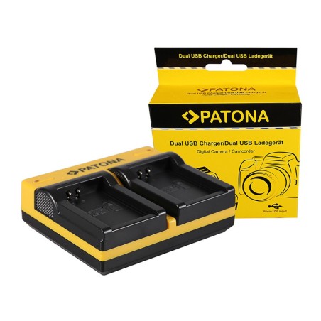 PATONA Dual Ladegerät f. Canon LP-E12 EOS M inkl. Kabel micro-USB
