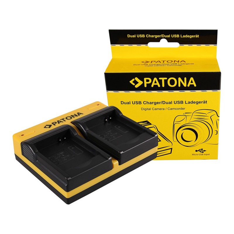 PATONA Ładowarka podwójna USB do Action Camera Rollei RL410B 230 240 410 410B 420 z kablem Micro-USB PATONA Ładowarka podwójna USB do Action Camera Rollei RL410B 230 240 410 410B 420 z kablem Micro-USB