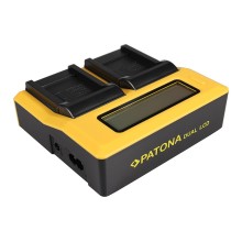 PATONA Ładowarka Dual LCD USB do Canon SLB-10A Ixus 85 IS SLB-10A IXY DIGITAL 25 IS SLB-10A