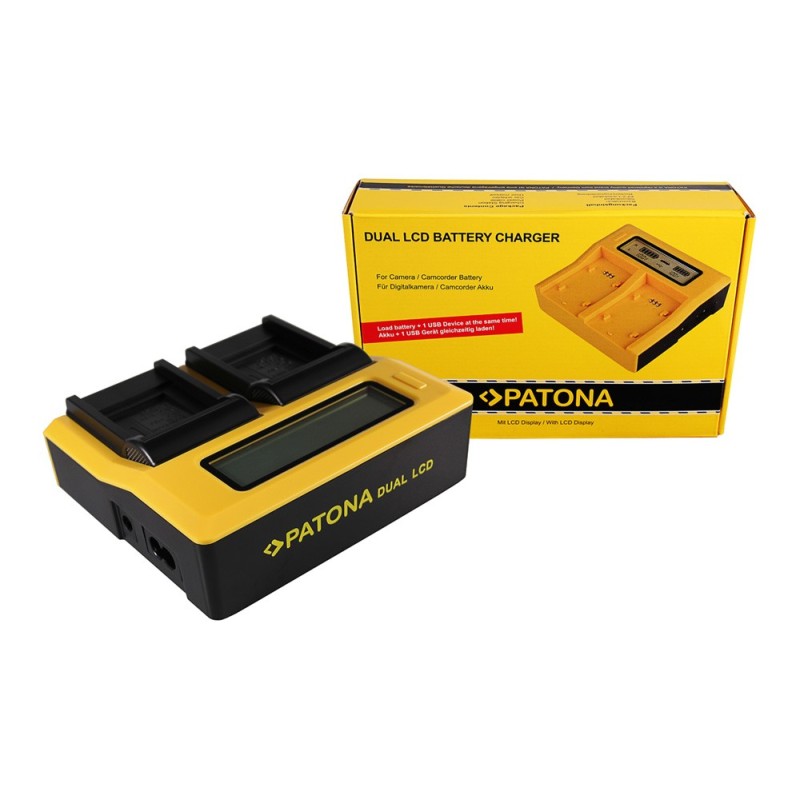 PATONA Ładowarka Dual LCD USB do Casio Panasonic CGA-S007E Exilim EXZ150 EX-Z150 EXZ155 EX-Z155 PATONA Ładowarka Dual LCD USB do Casio Panasonic CGA-S007E Exilim EXZ150 EX-Z150 EXZ155 EX-Z155
