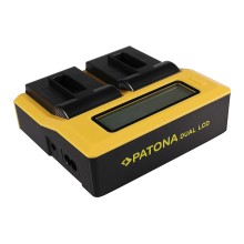Ładowarka USB PATONA z podwójnym wyświetlaczem LCD f. GoPro Hero 8 AHDBT-801 Hero 7 AHDBT-701 Hero 6 Hero 5 AHDBT-501