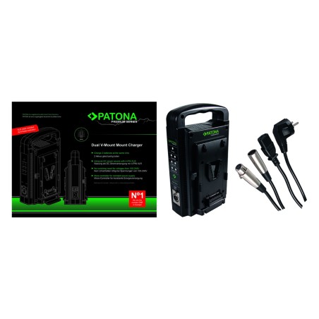 PATONA Premium Ładowarka Dual V-Mount Sony BP-95W BP-GL65 BP-190WS z 4-pinowym kablem XLR