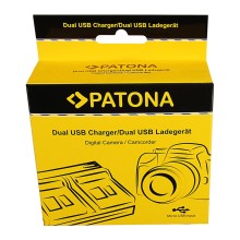 PATONA Ładowarka podwójna USB do ogniw 18650 ICR18650-26F INR18650F1L NCR18650B US18650VTC5 US18650VTC6 z kablem Micro-USB
