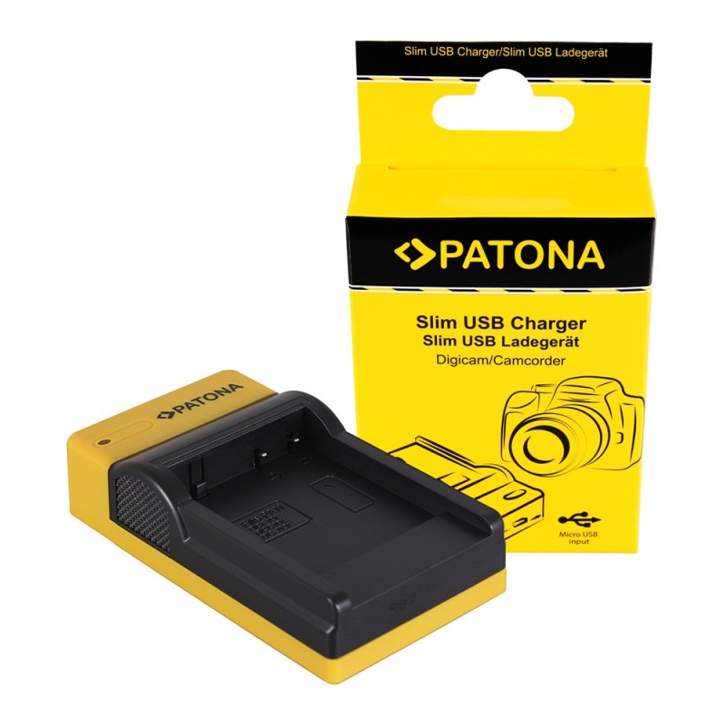 PATONA Slim ładowarka micro-USB f. Panasonic DMW-BCF10E Lumix DMC-FS7 DMCLX5 DMCLX5 DMC-LX5