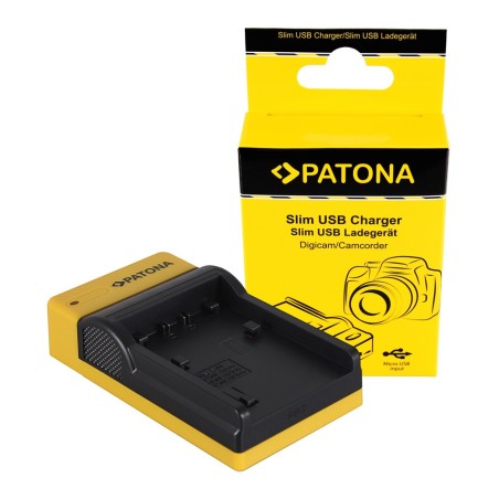 PATONA Slim ładowarka micro-USB f. Sony NP-FP50 NP-FH50 NP-FH70 NP-FH100 DCR-DVD92/E DCR-SR100/E DCR-SR7/E DCR-HC96/E