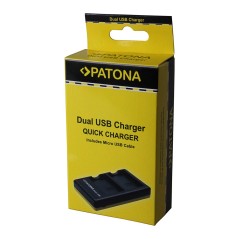Podwójna szybka ładowarka PATONA f. Leica BP-DC9 Panasonic DMW-BMB9 V-Lux V-Lux 2 VLux 2 II w komplecie. Kabel micro-USB