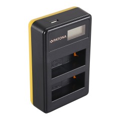 PATONA podwójna ładowarka USB LCD do Fujifilm Fuji NP-W126 FinePix HS30 EXR HS30EXR HS-30EXR HS33