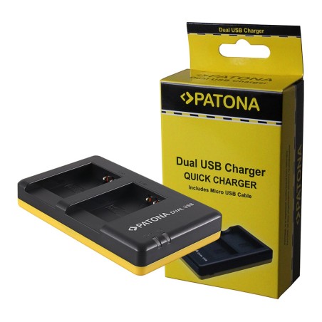 Podwójna szybka ładowarka PATONA f. Canon NB-13L PowerShot G5 X G5X G7 X G7 X Mark II G7X G9 X G9X w komplecie. Kabel mikro-USB
