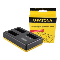 Potrójna ładowarka USB PATONA f. Canon LP-E8 EOS-450D EOS-550 EOS Rebel T2i w tym. Kabel USB typu C