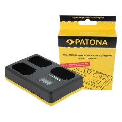 PATONA Ładowarka potrójna USB do Sony NP-FZ100 A7 III A7M3 Alpha 7 III A7 R III A7RM3 Alpha 7 R III A9 Alpha 9 FZ100