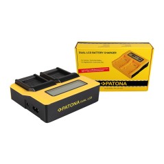 PATONA Podwójna ładowarka USB LCD do Panasonic DMW-BLE9 DMW-BLE9E Lumix DMC-GF3 DMC-S6K