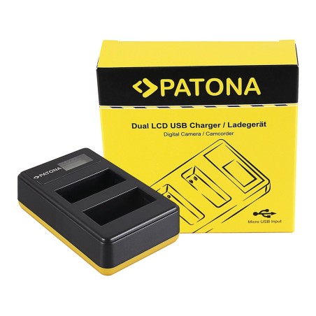 Ładowarka USB PATONA z podwójnym wyświetlaczem LCD f. Canon LP-E8 550D 600D 650D 700D