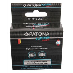 Bateria PATONA Platinum f. Sony NP-F970 F960 F950 w tym. Powerbank 5V/2A, wyjście USB 10500mAh i wejście Micro USB