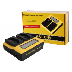 Ładowarka USB PATONA z podwójnym wyświetlaczem LCD f. Canon LP-E4 LP-E19 EOS 1D 1DS Mark III 1D Mark IV 1DX Mark II