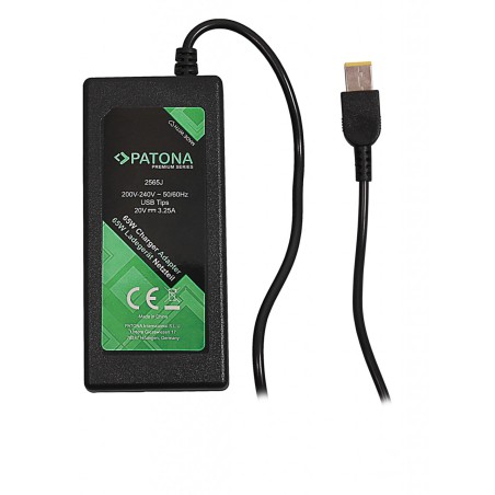 PATONA Premium Ładowarka 20V 3,25A 65W Slim-Tip do Lenovo T540p T440 X240 X1-Carbon