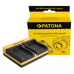 Podwójna ładowarka PATONA f. Sony NP-FT1 NP-FR1 DSC-T1 DSC-T3 DSC-T5 DSC-T9 DSC-T10 L1 DSC-T33 DSC-T11 w tym. Kabel mikro-USB