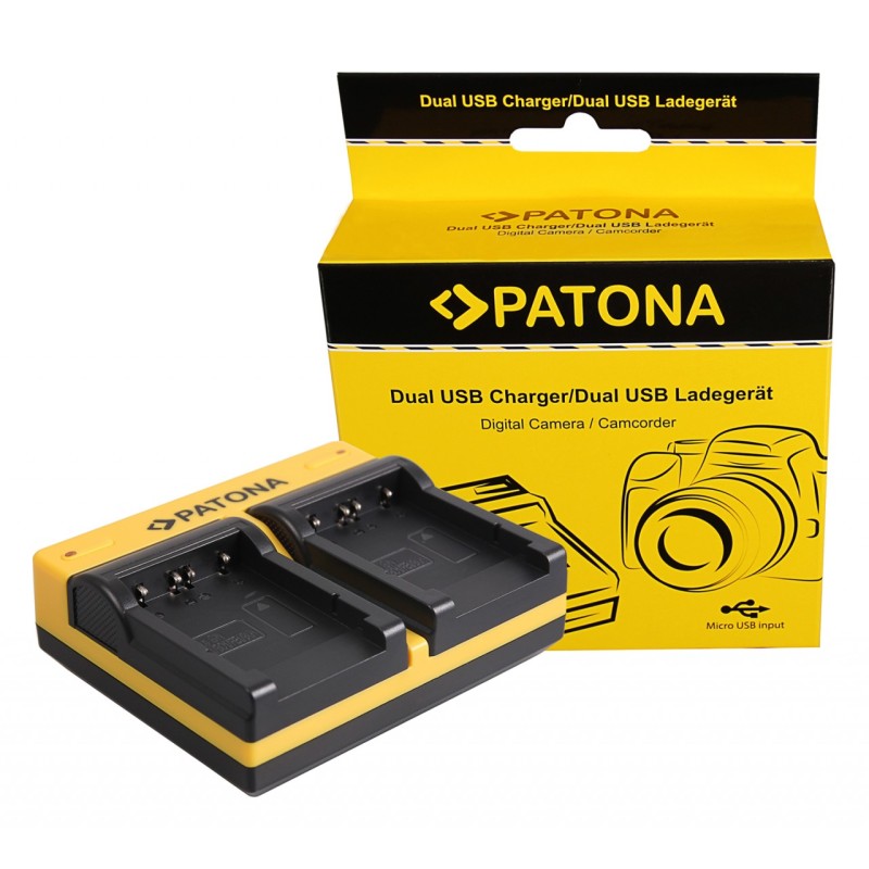 PATONA Ładowarka podwójna USB do Sony NP-FT1 NP-FR1 DSC-T1 DSC-T3 DSC-T5 DSC-T9 DSC-T10 L1 DSC-T33 DSC-T11
