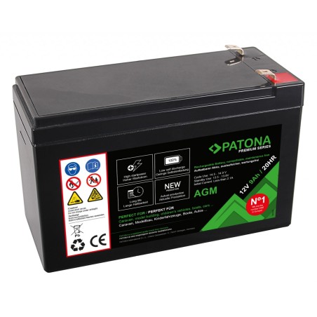 Akumulator ołowiowy PATONA Premium AGM 12 V 9 Ah 20 godz