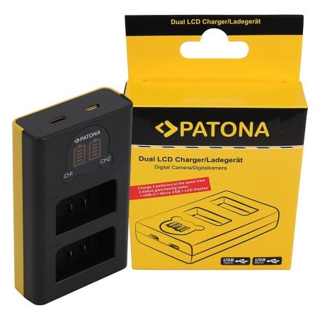 Ładowarka USB PATONA z podwójnym wyświetlaczem LCD f. Nikon EN-EL25 Z30 Z50 Z fc