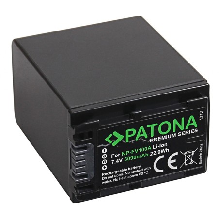 Bateria PATONA Premium do Sony NP-FV100 FDR-AX40 FDR-AX45 FDR-CX680 NEX-VG30