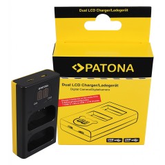 Ładowarka USB PATONA z podwójnym wyświetlaczem LCD f. Panasonic DMW-BLJ31 Lumix DC-S1 DC-S1R DC-S1H