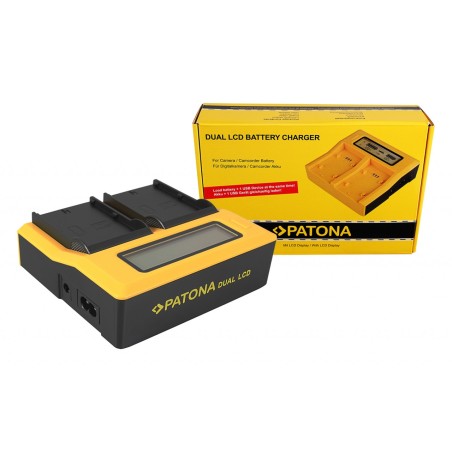 Ładowarka USB PATONA z podwójnym wyświetlaczem LCD do JVC SSL-75 SSL-JVC50 SSL-JVC75 HM600 HM650