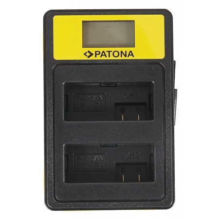 PATONA Smart Dual LCD USB Ładowarka podwójna do Canon LP-E8